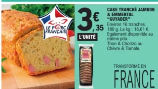 Cake tranché jambon & emmental "GUYADER"