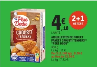 Aiguillettes de poulet panées crousti tenders Père Dodu