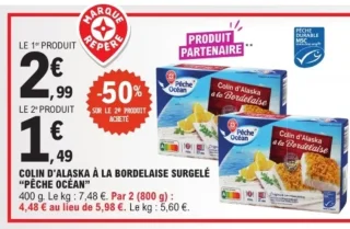 Colin d'Alaska à la Bordelaise Surgelé Pêche Océan
