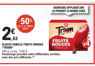 Glaces vanille fruits rouges Trium