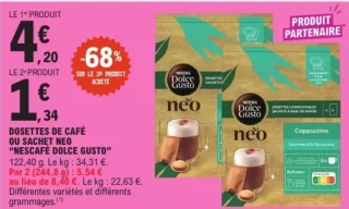 DOSETTES DE CAFÉ OU SACHET NEO "NESCAFÉ DOLCE GUSTO"