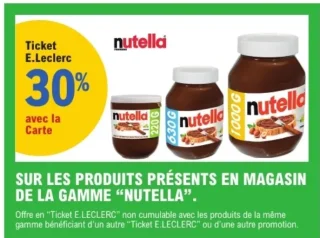 Produits de la gamme "Nutella"