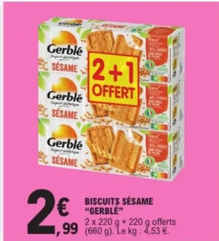 Biscuits Sésame Gerblé