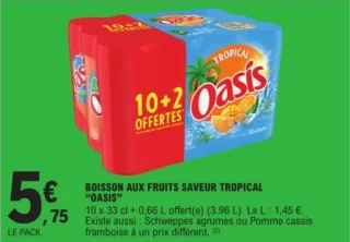 Boisson aux fruits saveur tropical Oasis