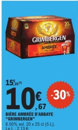 Bière ambrée d'abbaye Grimbergen