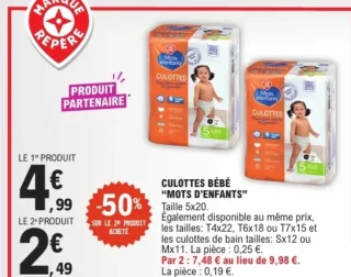 CULOTTES BÉBÉ "MOTS D'ENFANTS"