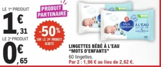 LINGETTES BÉBÉ À L'EAU "MOTS D'ENFANTS"