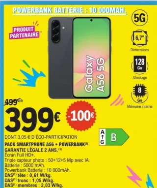 Pack Smartphone Samsung Galaxy A56 + Powerbank