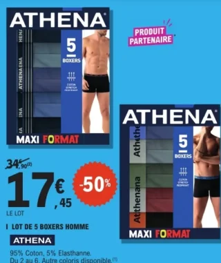 Lot de 5 boxers homme Athena Maxi Format