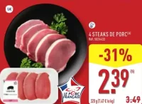 4 STEAKS DE PORC