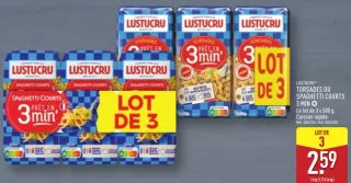 Lustucru Torsades ou Spaghetti Courts 3 Min