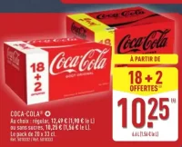 Coca-Cola Original ou Sans sucres 18+2 offertes