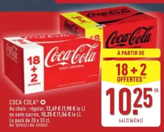 Coca-Cola Original ou Sans sucres 18+2 offertes