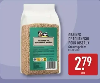 Graines de tournesol pour oiseaux (Graines pelées)