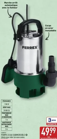 FERREX® POMPE À EAU SUBMERSIBLE