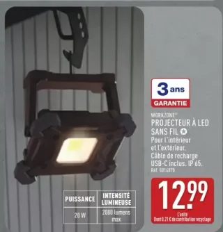 WORKZONE® PROJECTEUR À LED SANS FIL
