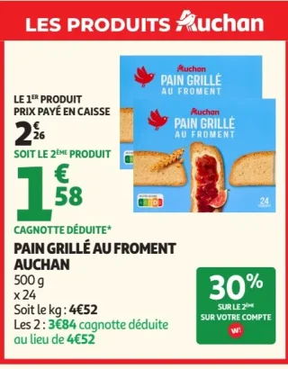 Pain grillé au froment Auchan