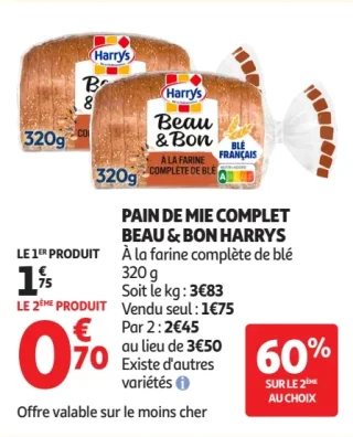 Pain de mie complet Beau & Bon Harrys