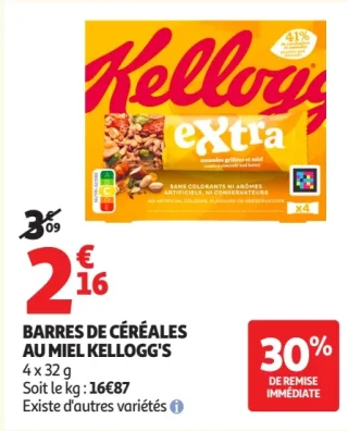 Barres de céréales au miel Kellogg's Extra