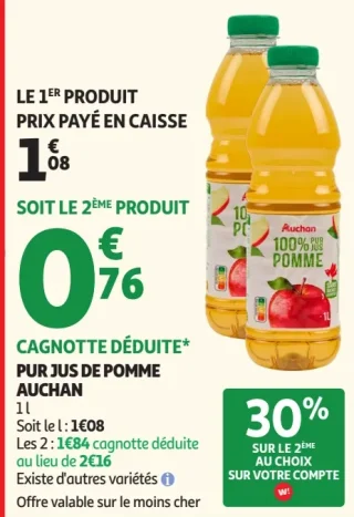 PUR JUS DE POMME AUCHAN