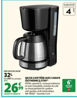 Qilive Cafetière Avec Carafe Isotherme Q.5700