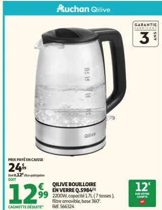 Qilive Bouilloire En Verre Q.5984