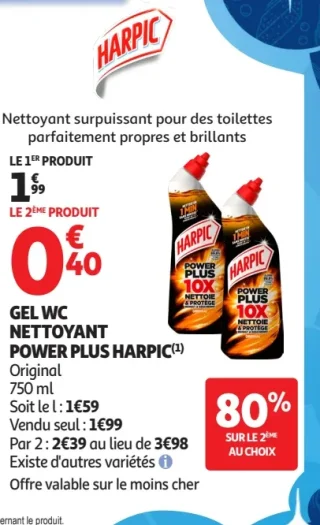 Gel WC nettoyant Power Plus Harpic