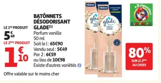 Bâtonnets désodorisant Glade Parfum vanille