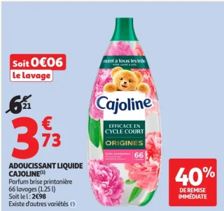 Adoucissant liquide Cajoline parfum brise printanière