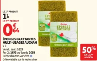 Éponges grattantes multi-usages Auchan