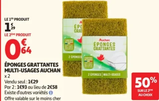 Éponges grattantes multi-usages Auchan