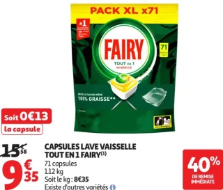 Capsules lave vaisselle Tout en 1 Fairy