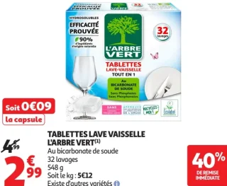 Tablettes lave vaisselle L'Arbre Vert