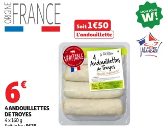 4 andouillettes de Troyes Véritable
