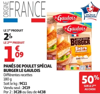 Panés de poulet spécial burger Le Gaulois