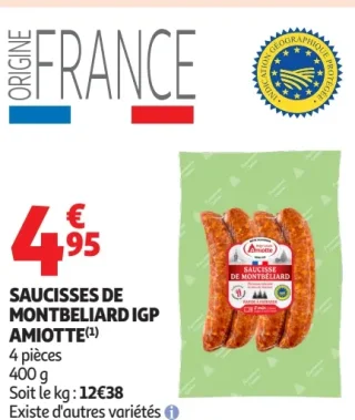 Saucisses de Montbeliard IGP Amiotte