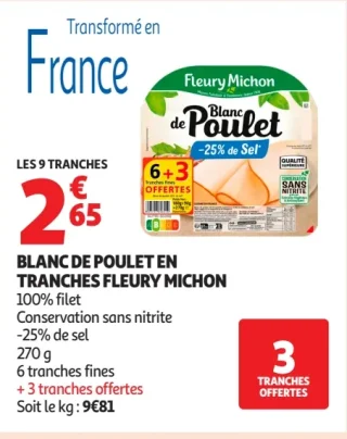 Blanc de Poulet en tranches Fleury Michon