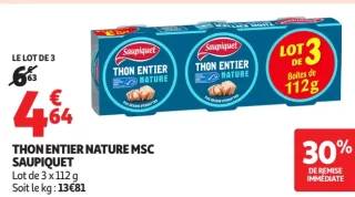 Thon entier nature MSC Saupiquet
