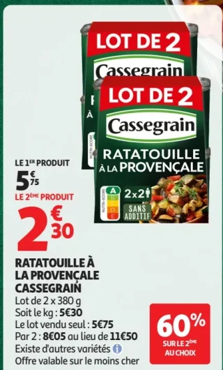 Ratatouille à la provençale Cassegrain
