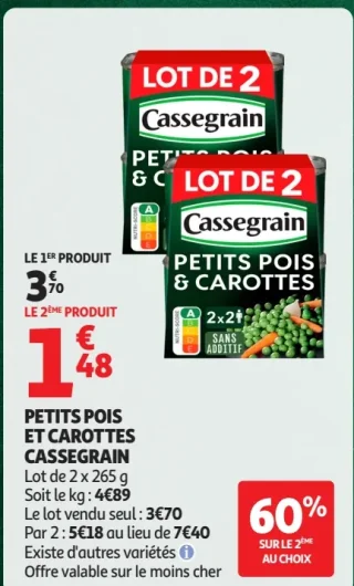 Petits pois et carottes Cassegrain