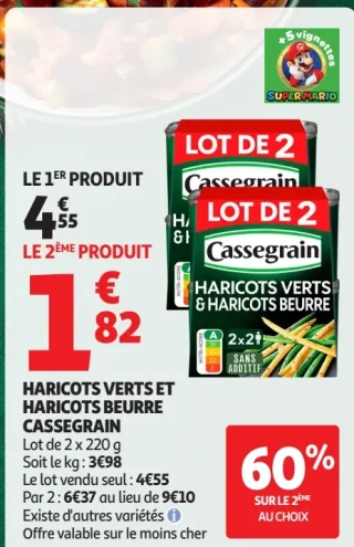 Haricots verts et haricots beurre Cassegrain