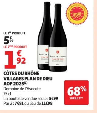 Côtes du Rhône Villages Plan de Dieu AOP 2025 Domaine de L'Avocate