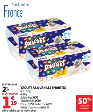 Yaourt à la vanille Smarties