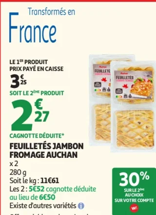 Feuilletés Jambon Fromage Auchan