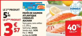 Pavés de saumon Atlantique surgelés Auchan