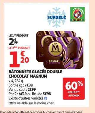BÂTONNETS GLACÉS DOUBLE CHOCOLAT MAGNUM