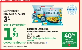 POÊLÉE DE LÉGUMES À L'ITALIENNE SURGELÉS AUCHAN