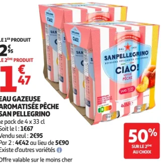 Eau gazeuse aromatisée pêche San Pellegrino