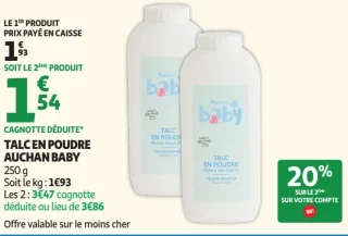 TALC EN POUDRE AUCHAN BABY