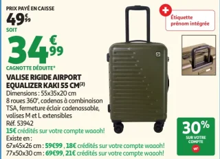 Valise rigide Airport Equalizer Kaki 55 cm